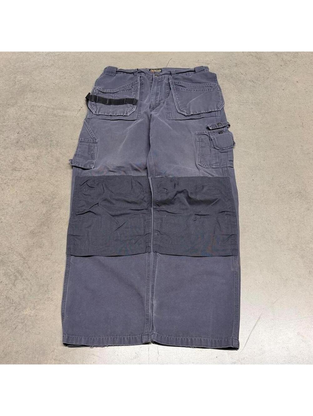Blaklader Heavy Duty Canvas Cargo Workwear Pants Gray Brawny Pockets Mens 32x30